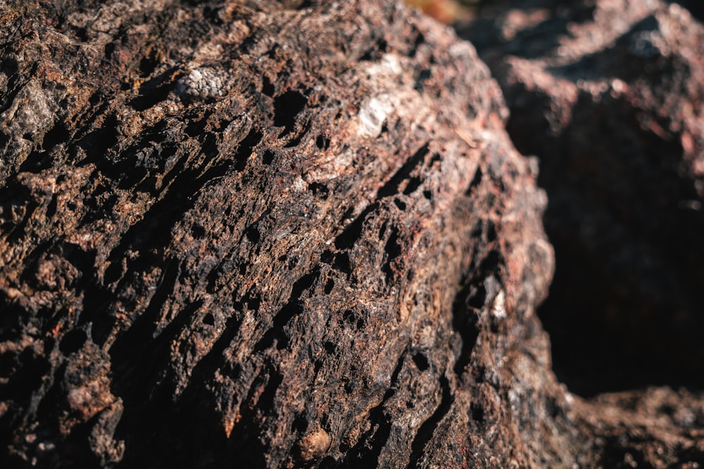 a close up of a rock