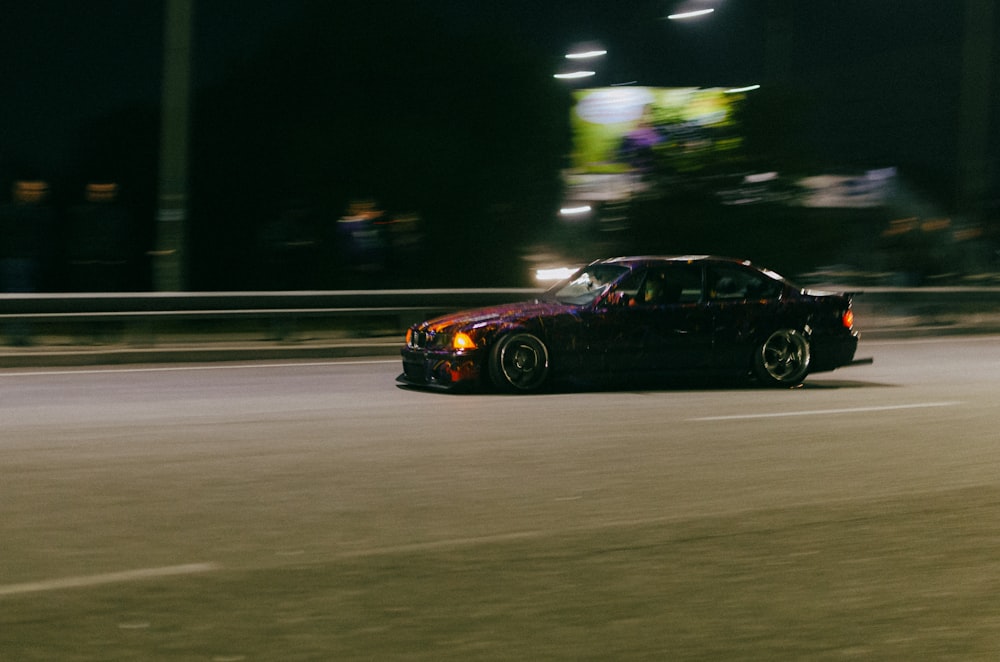 a car driving on a road