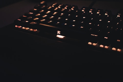a keyboard with lights
