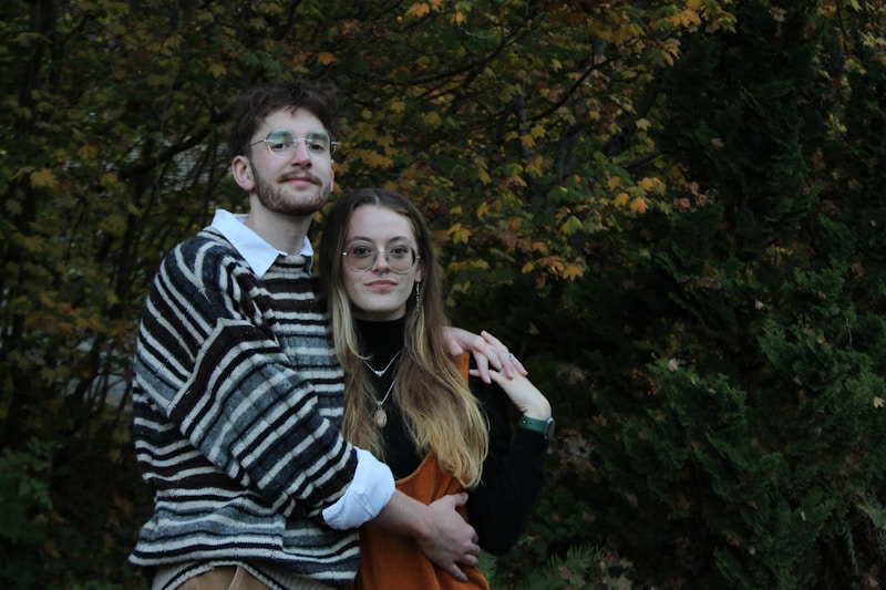 a man and woman posing for a picture