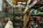 A cluttered room filled with various items on display, including a mannequin torso and a headless mannequin, shelves full of boxes, toys, and collectibles. The space is cramped with items stacked haphazardly on shelves and in glass cabinets. There is a mix of old electronics, model cars, and other vintage memorabilia.