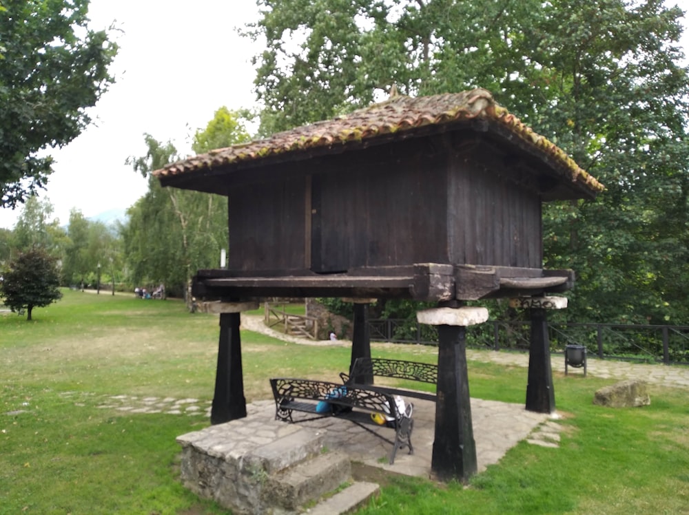 a gazebo in a park