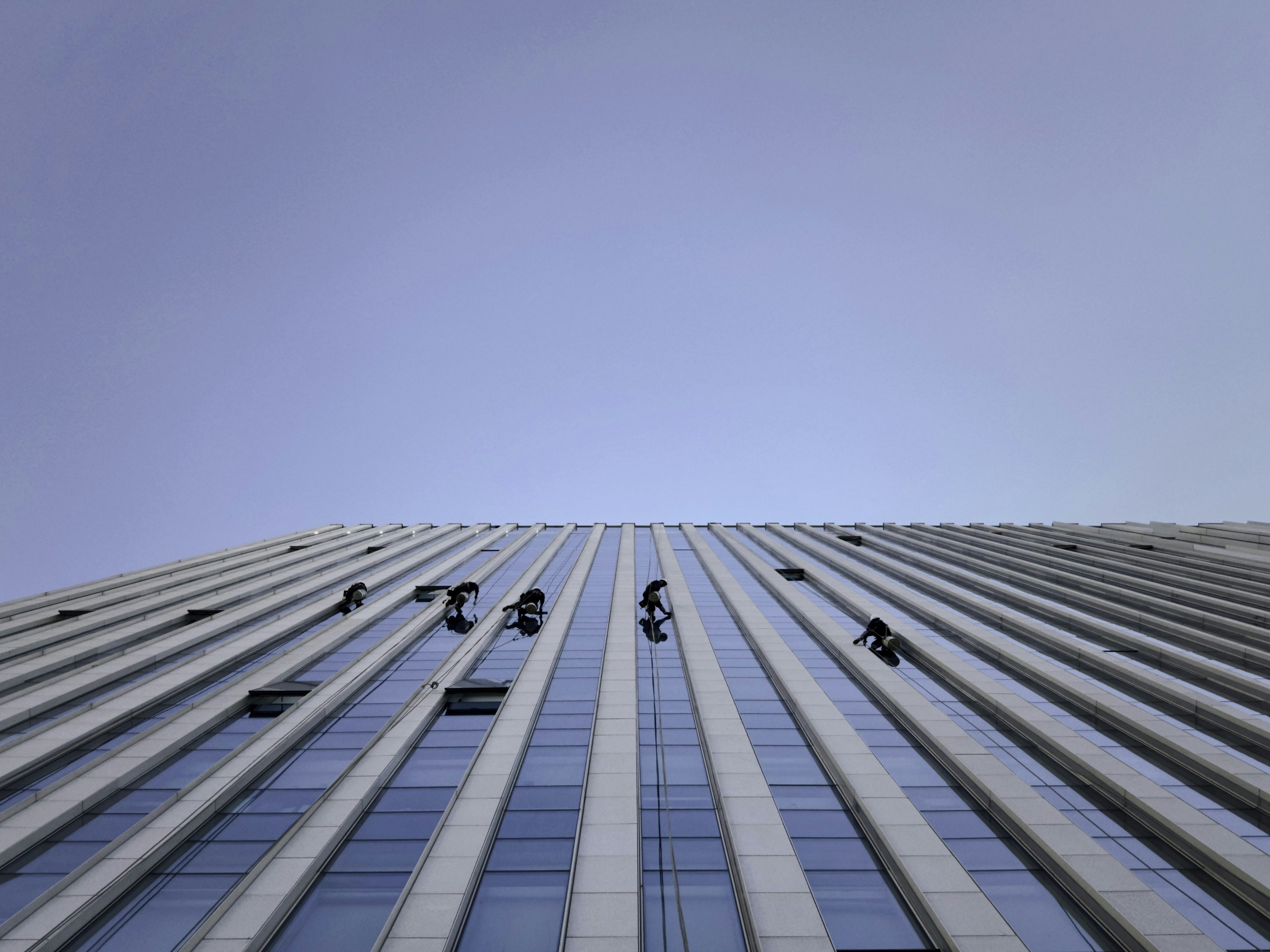 people on a tall building