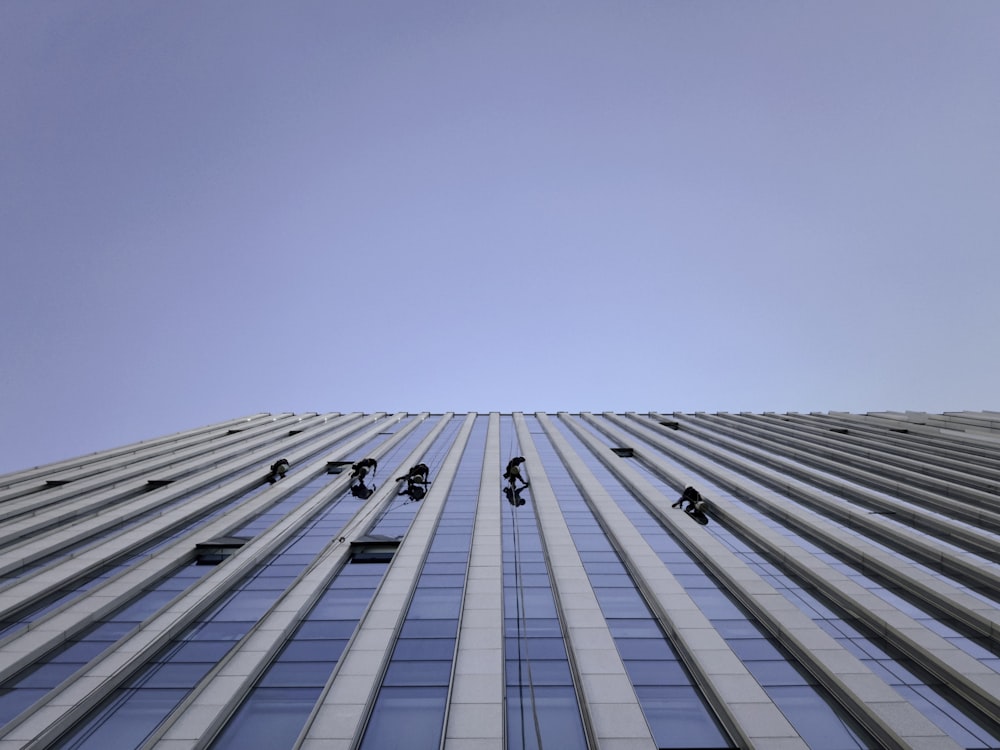 people on a tall building