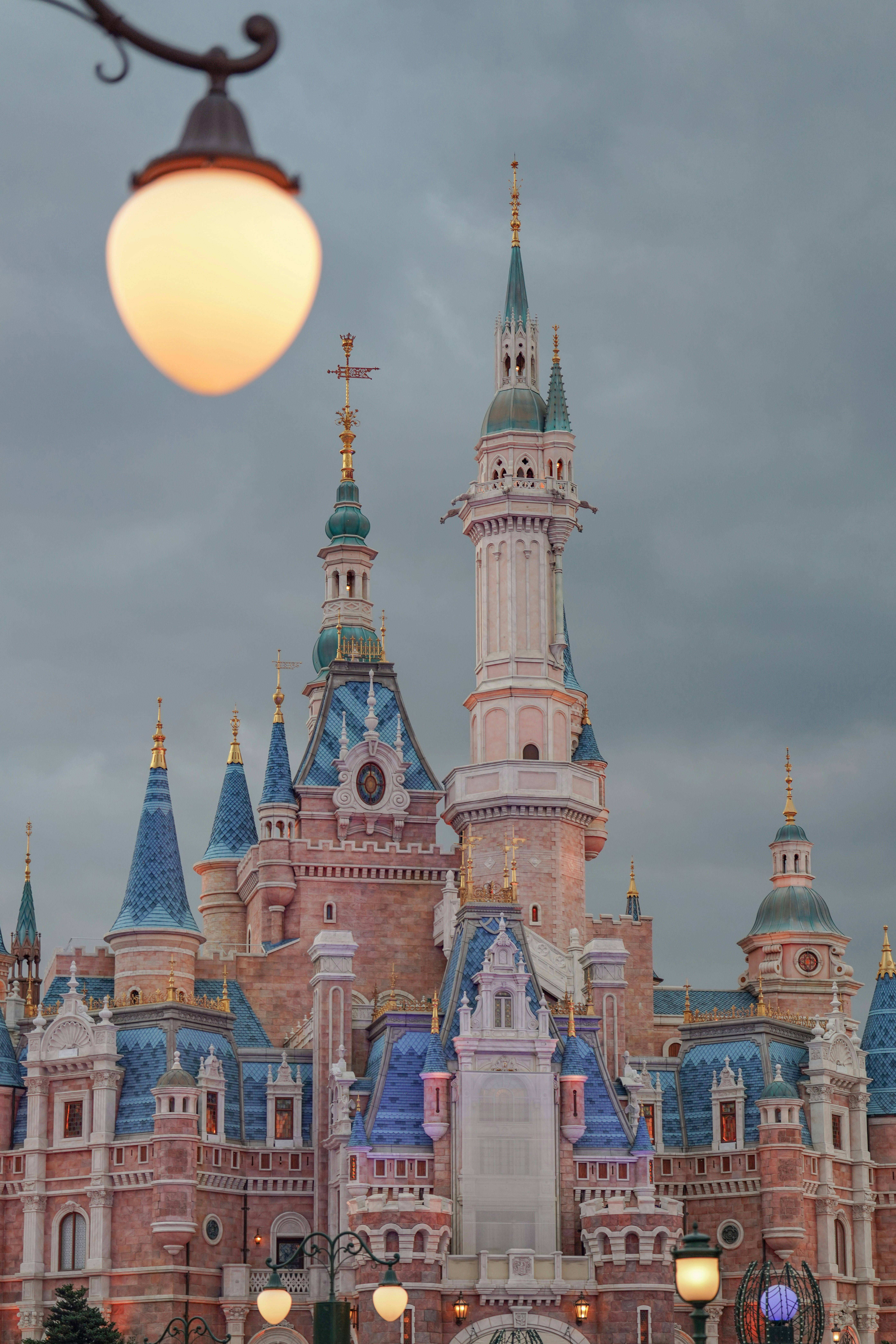 a large castle with many spires