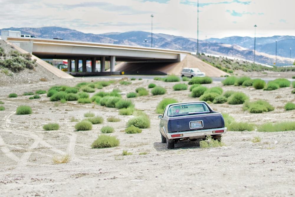 a car parked in a desert