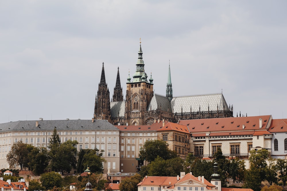 a large building with towers