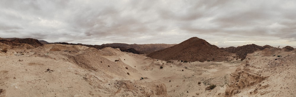 a desert landscape with hills