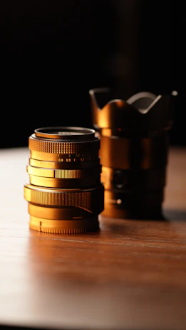 Artistic shot of lenses reflecting soft natural light, emphasizing clarity and quality.