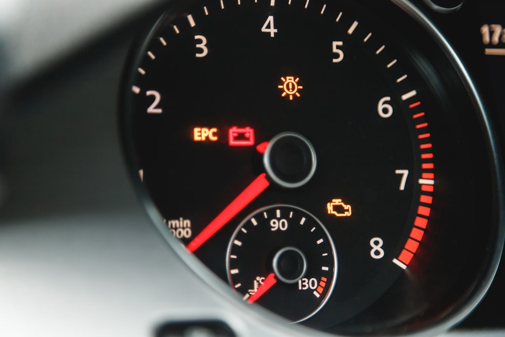 a close up of a car dashboard