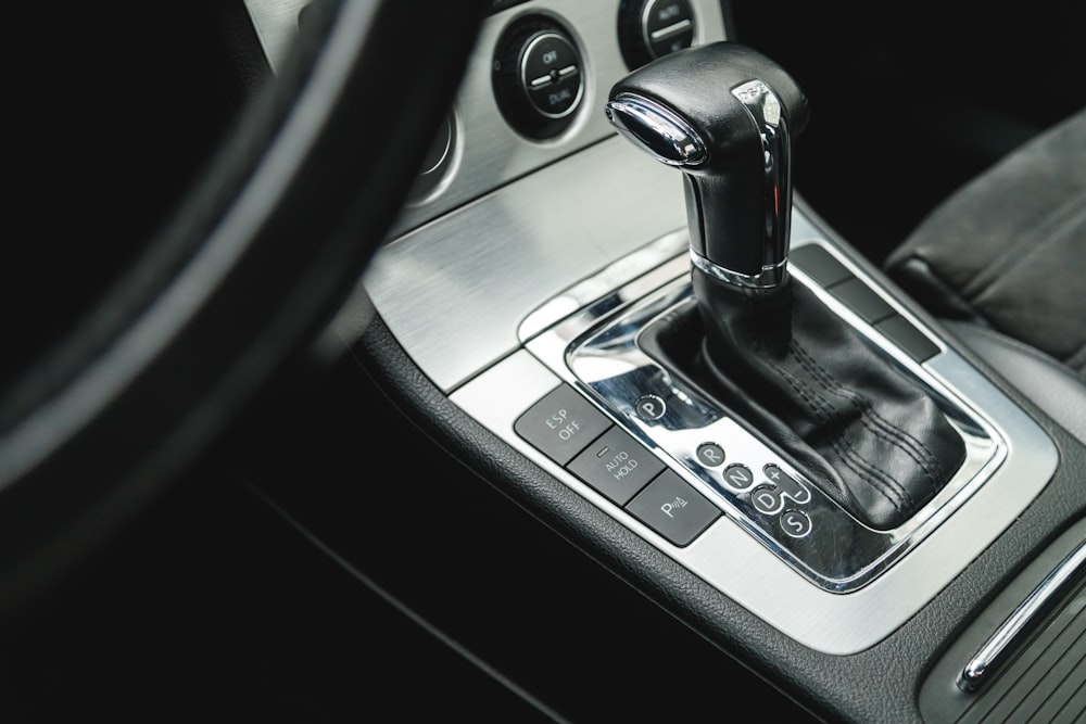 a close up of a car steering wheel