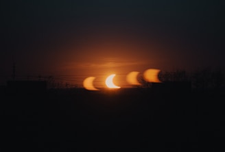 a sunset over a city