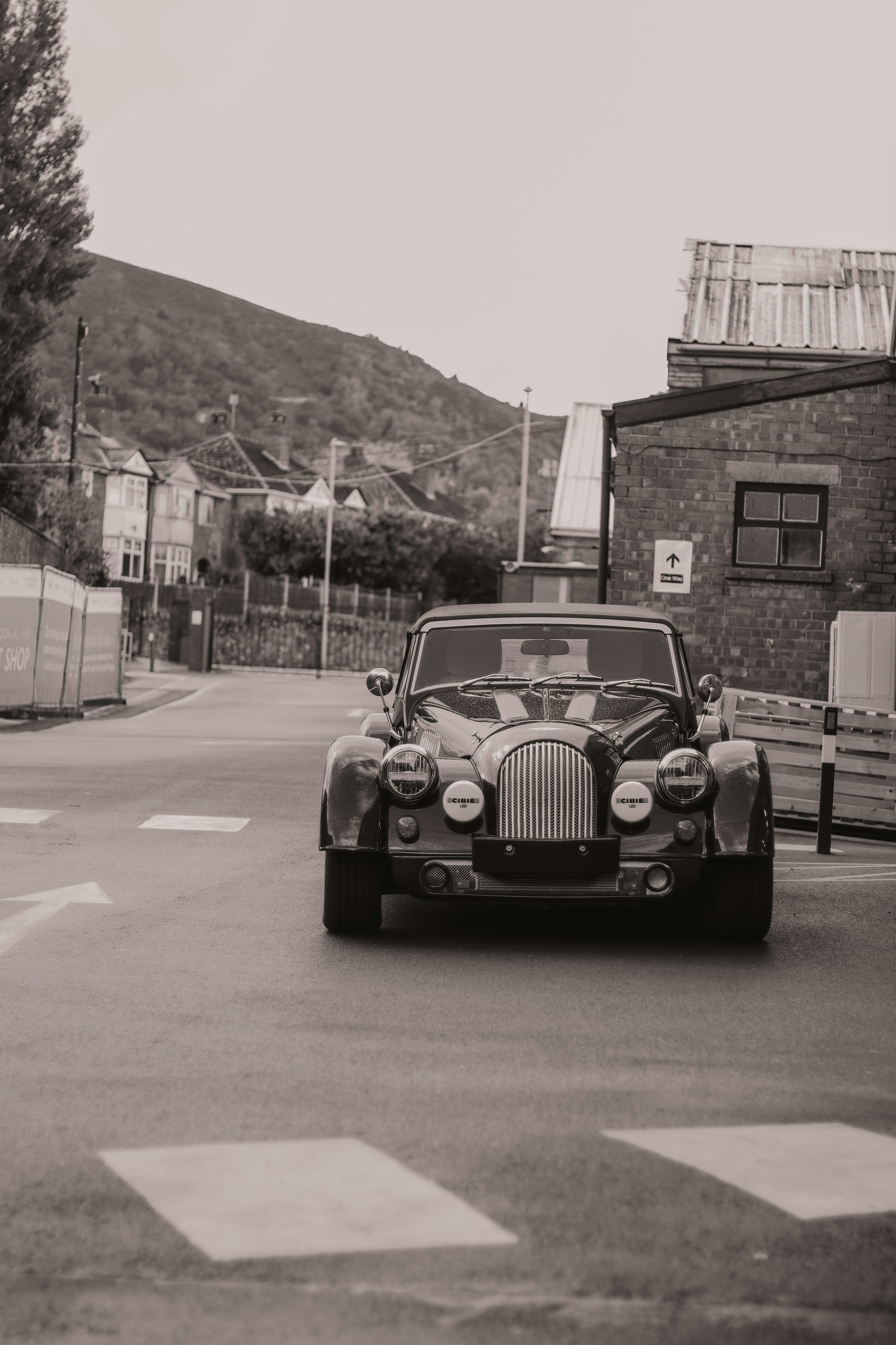 a car parked on a road