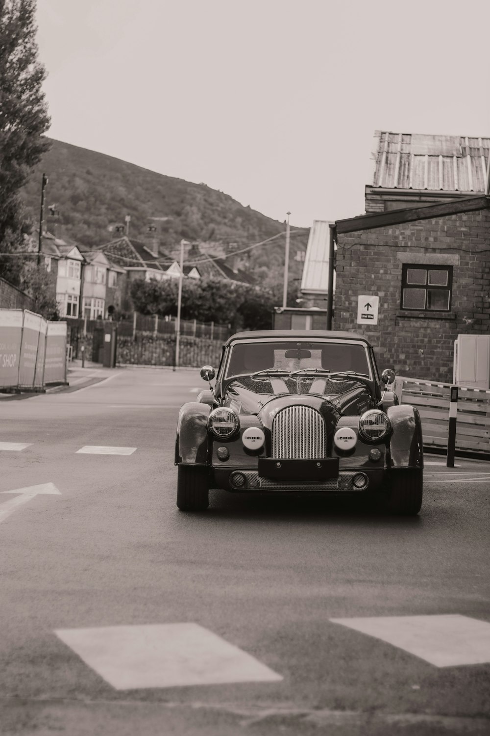 a car parked on a road