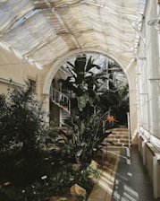 a building with a large arched doorway