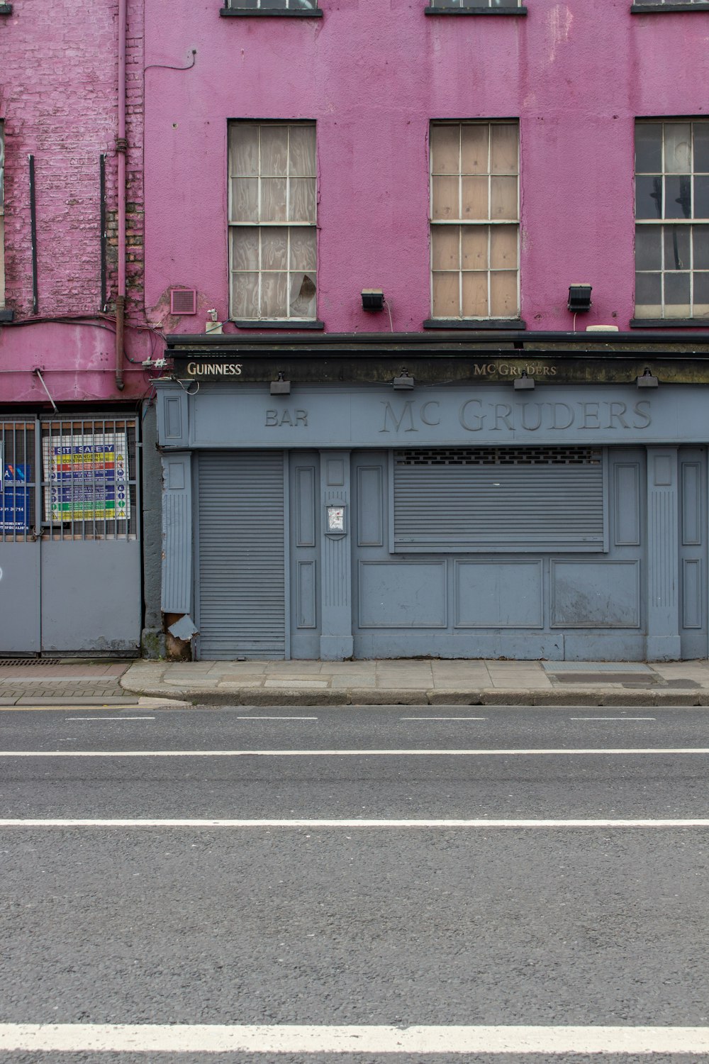 a building with a garage