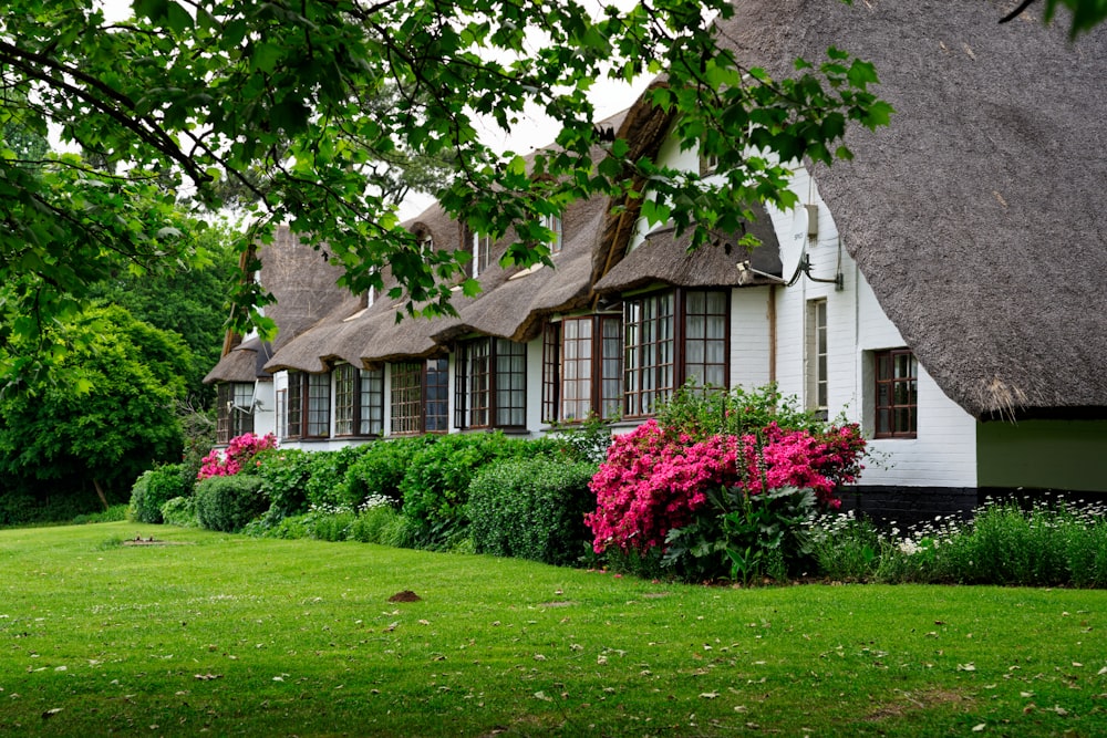 a house with a large front yard