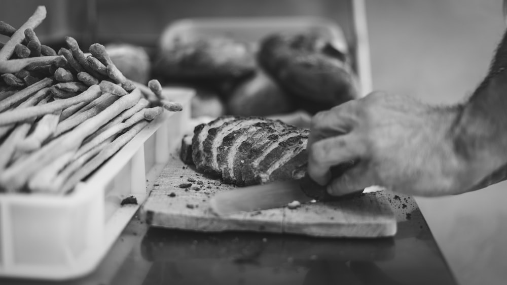 a person is preparing food