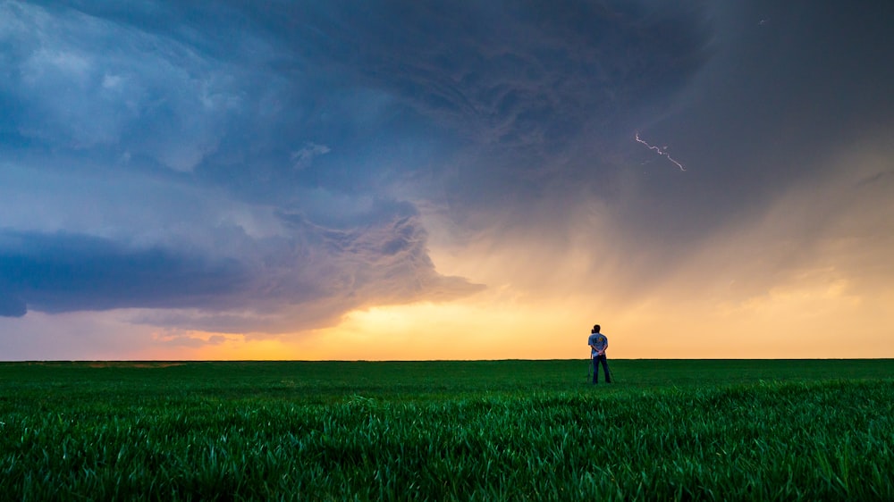 a person standing in a field