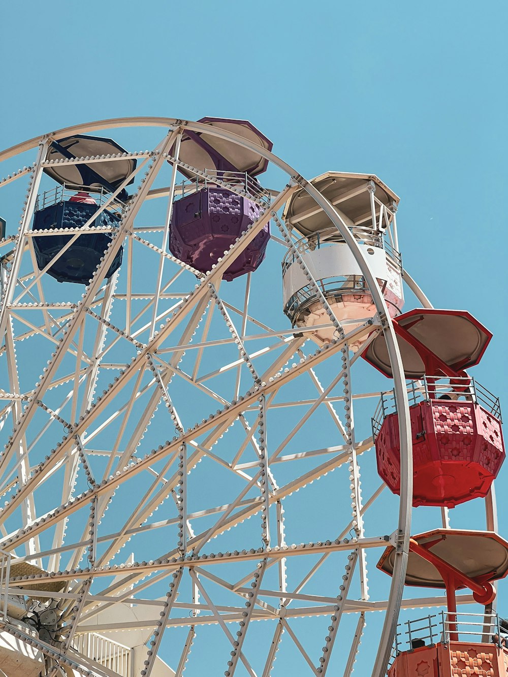 a ferris wheel with a blue sky