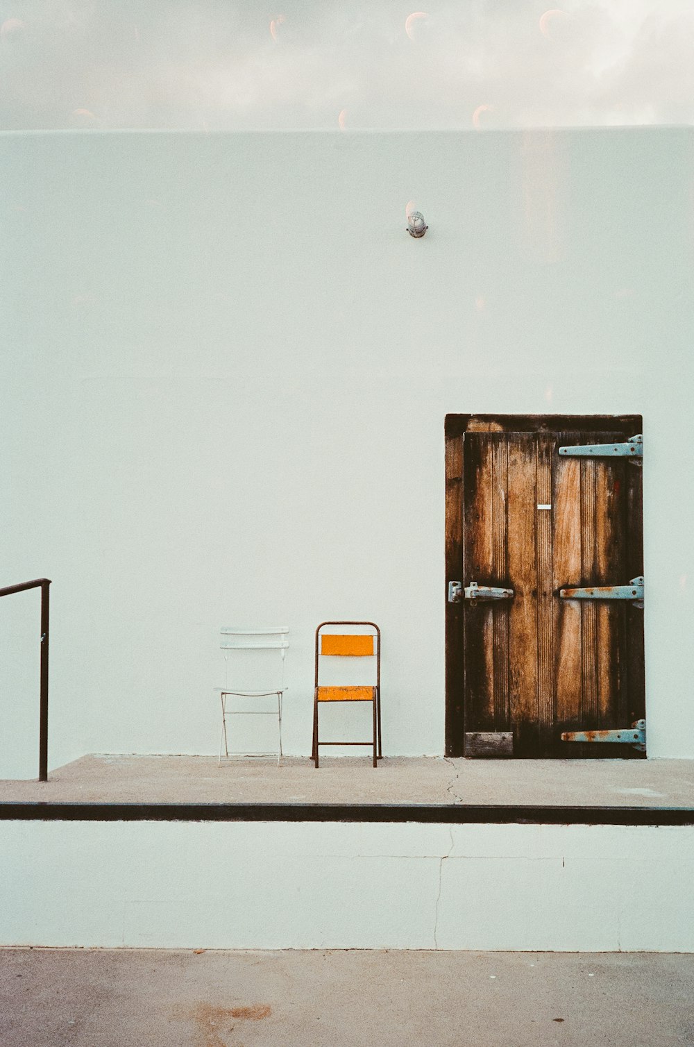 a chair and a door
