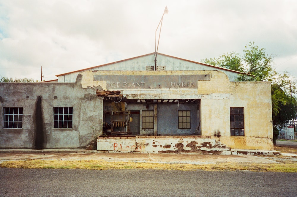 a building with a broken roof