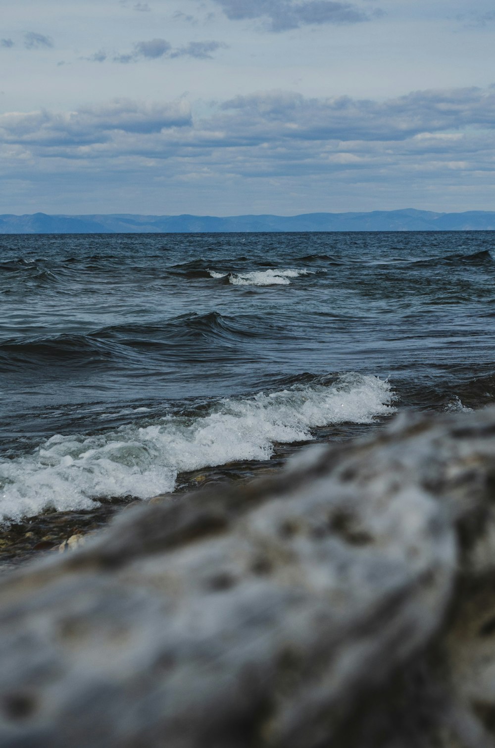 waves crashing on a beach