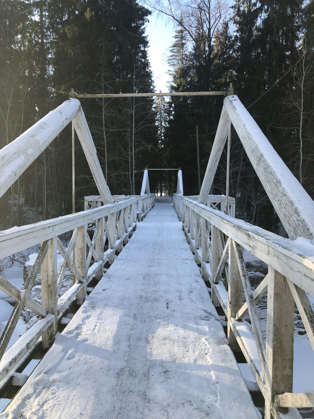 a bridge with snow