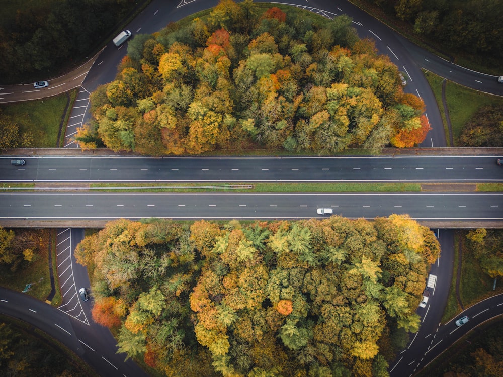 a high angle view of a road