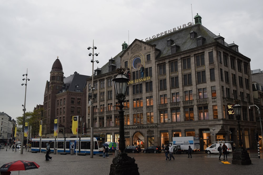 a large building with a clock tower