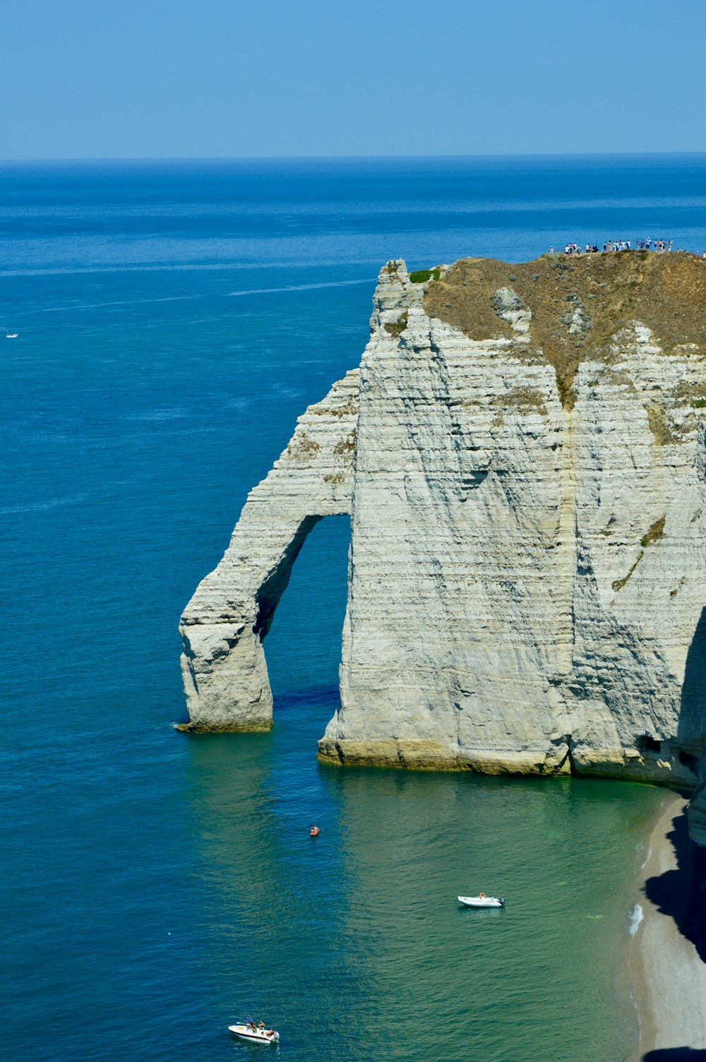 a cliff with a boat on it