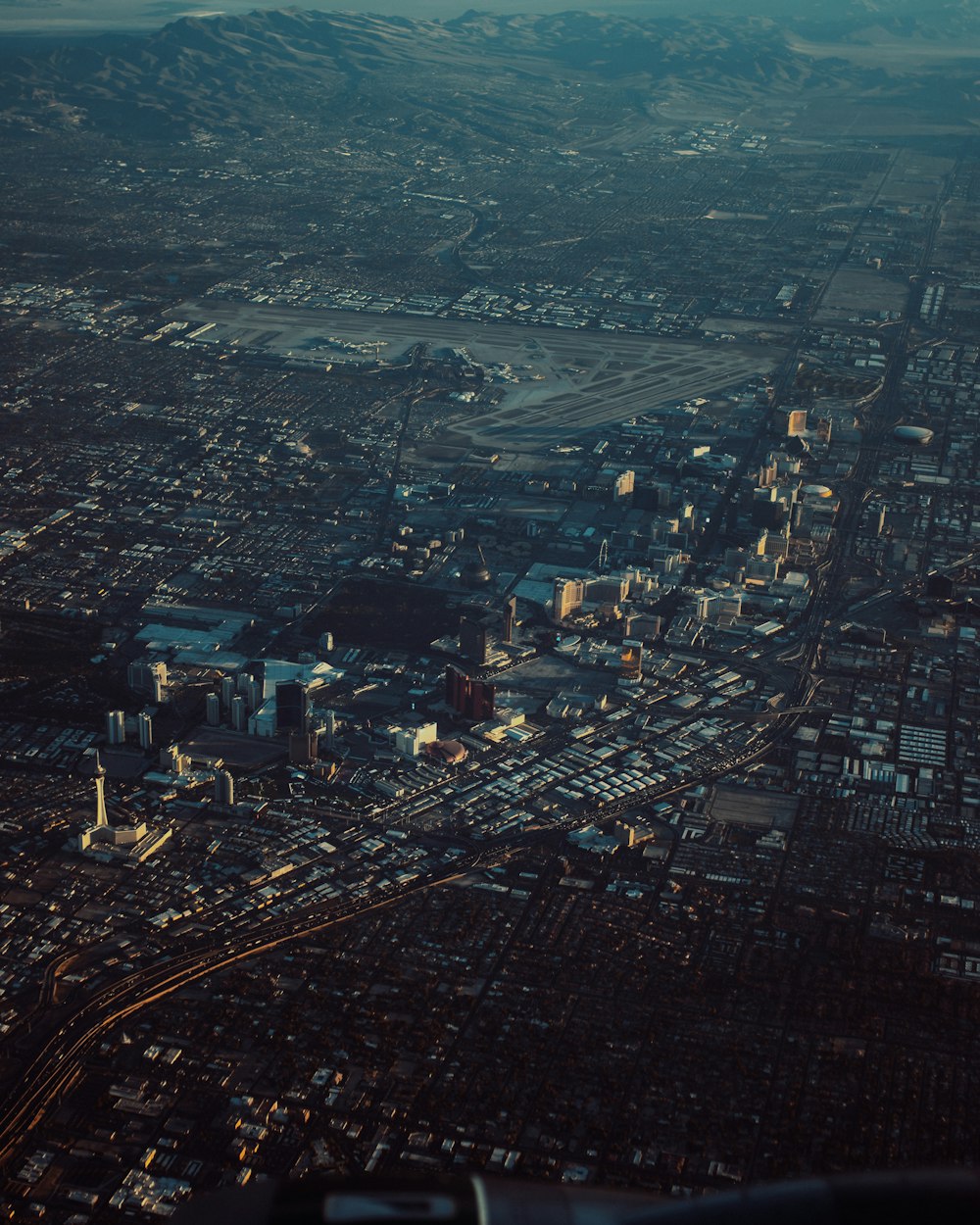 a city with lights at night