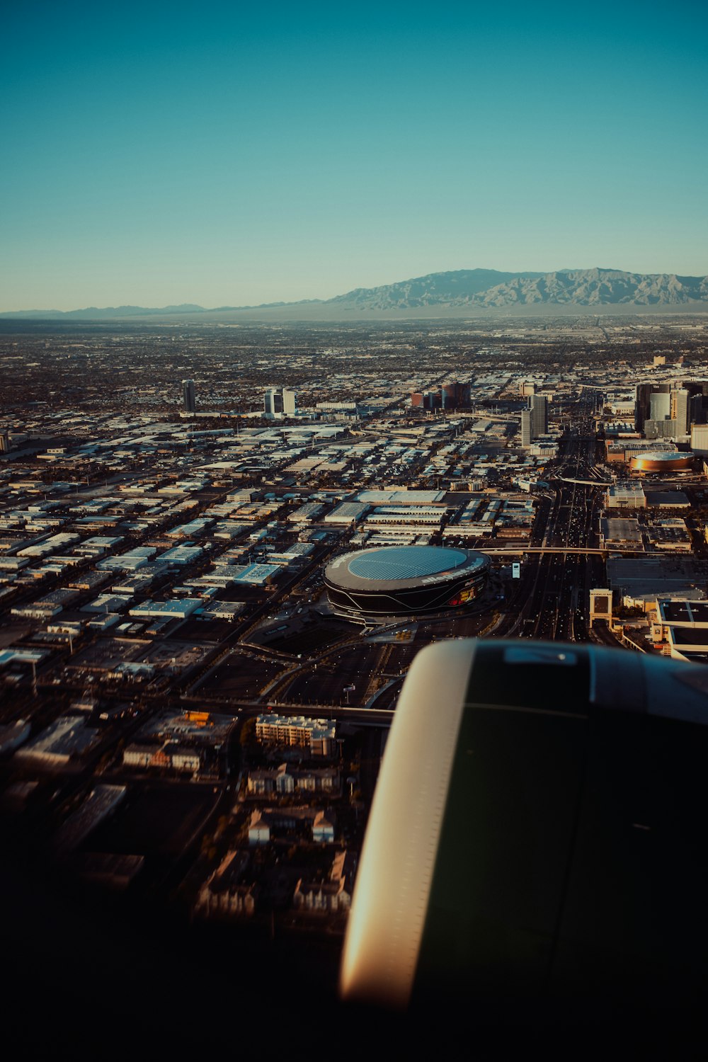 a view of a city from a plane