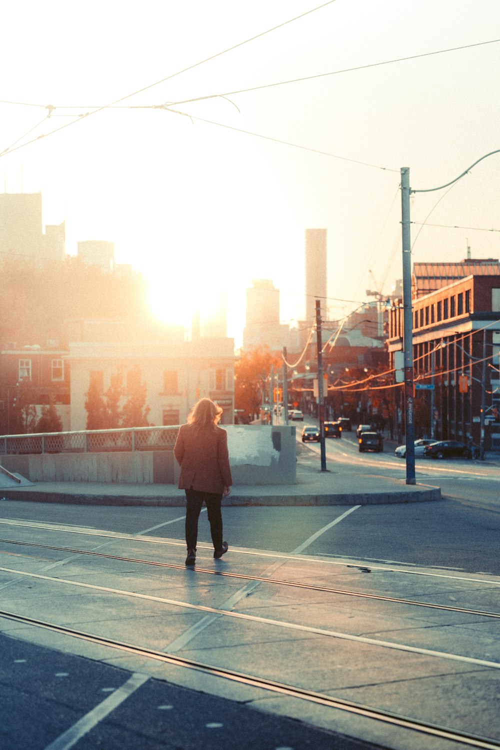 a person standing in a street