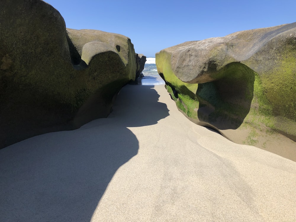 a path between large rocks