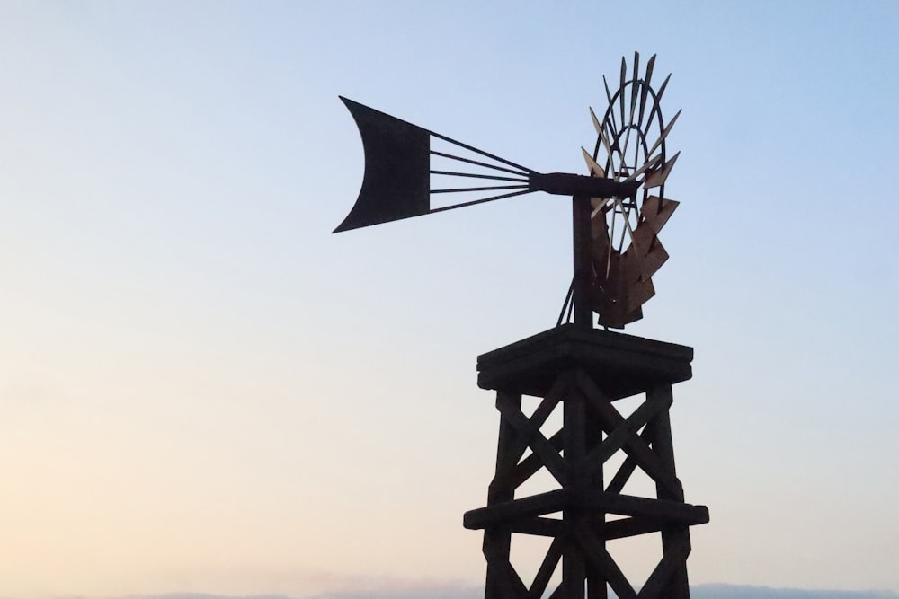 a windmill with a flag