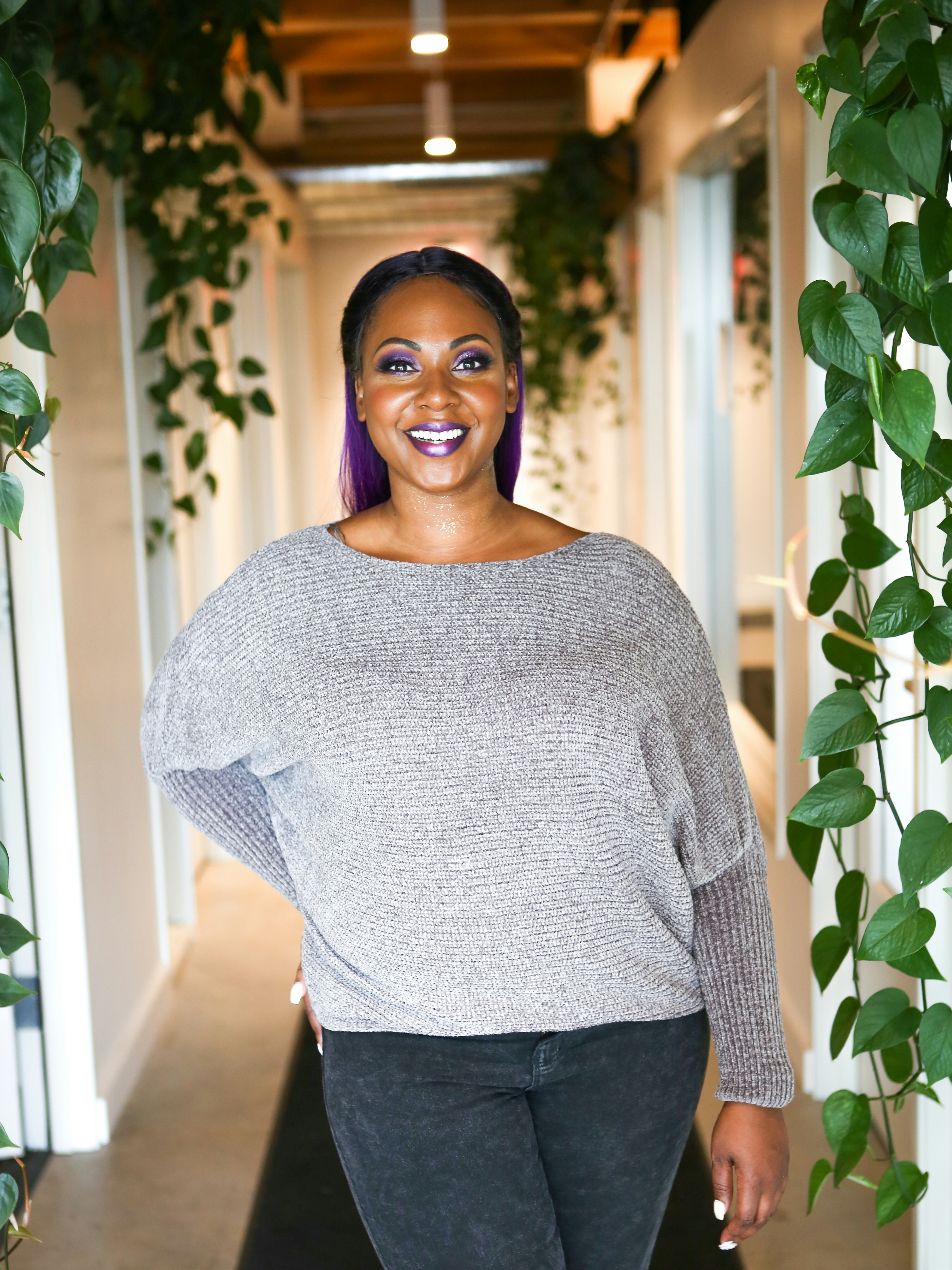 a person standing in a hallway