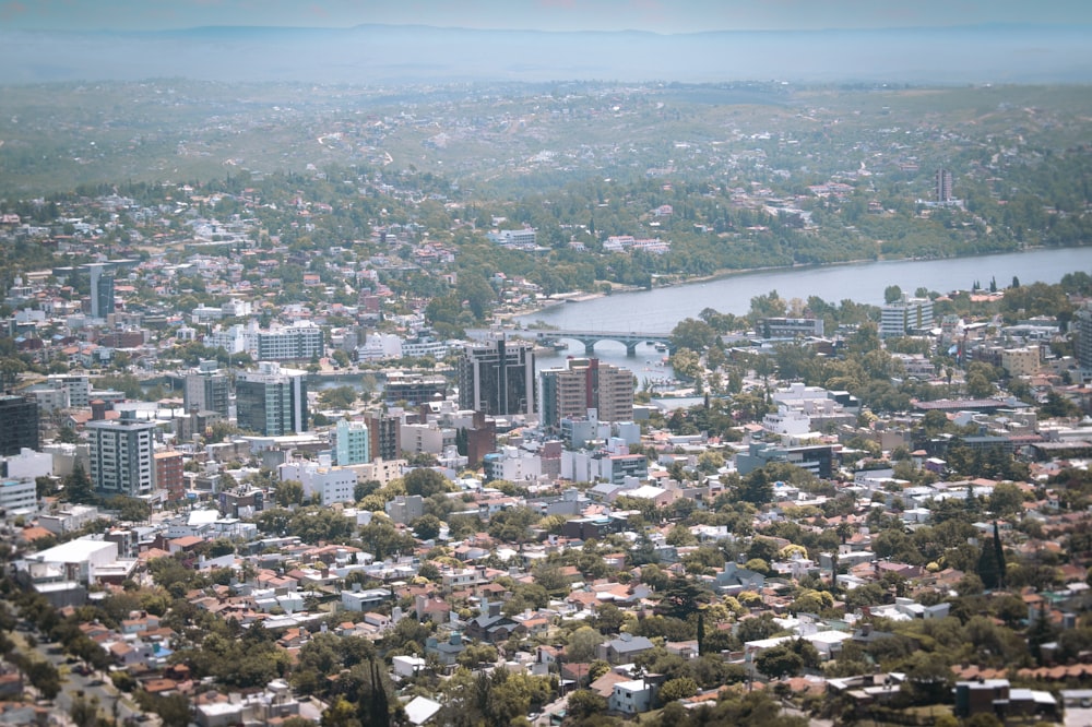 a city with a river running through it