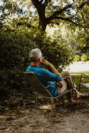 a man sitting in a chair