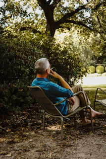a man sitting in a chair