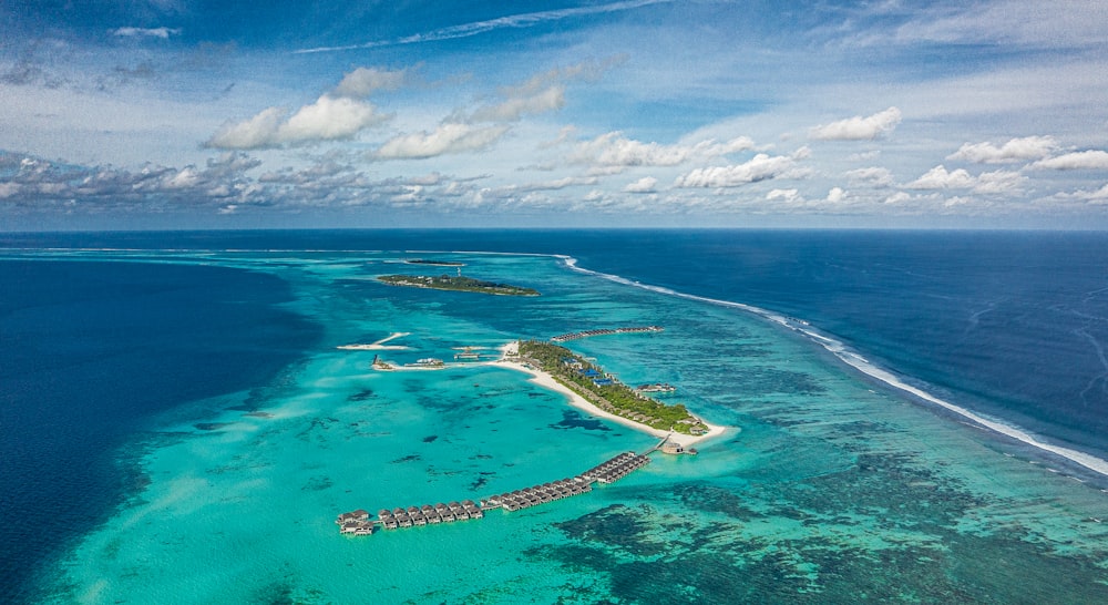 an aerial view of an island