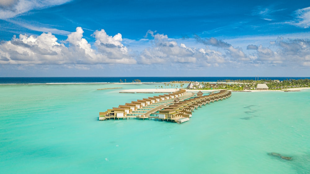 a large island with buildings on it