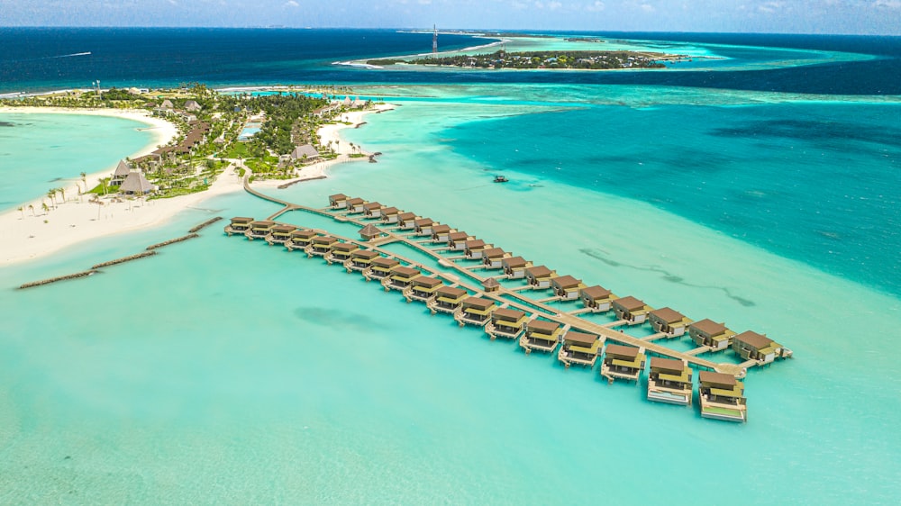 a beach with blue water