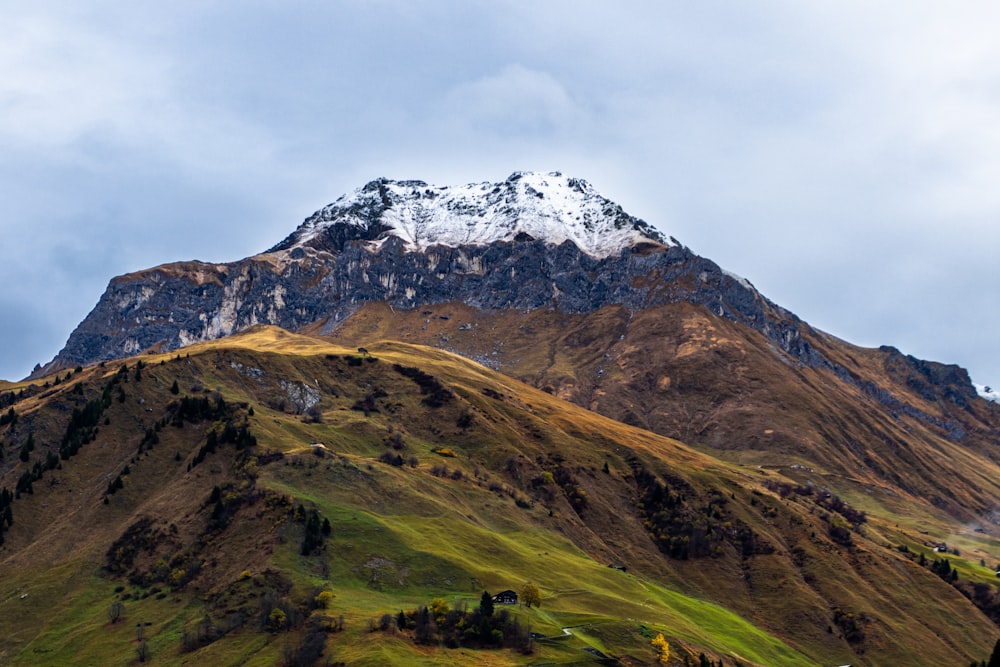 a mountain with snow on it