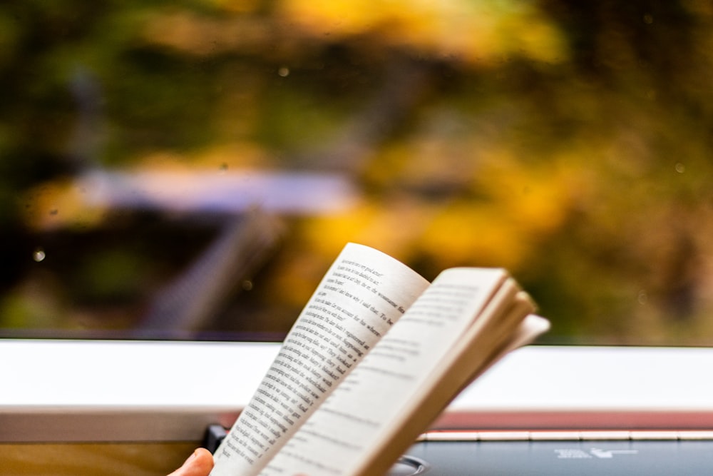 a person holding a book