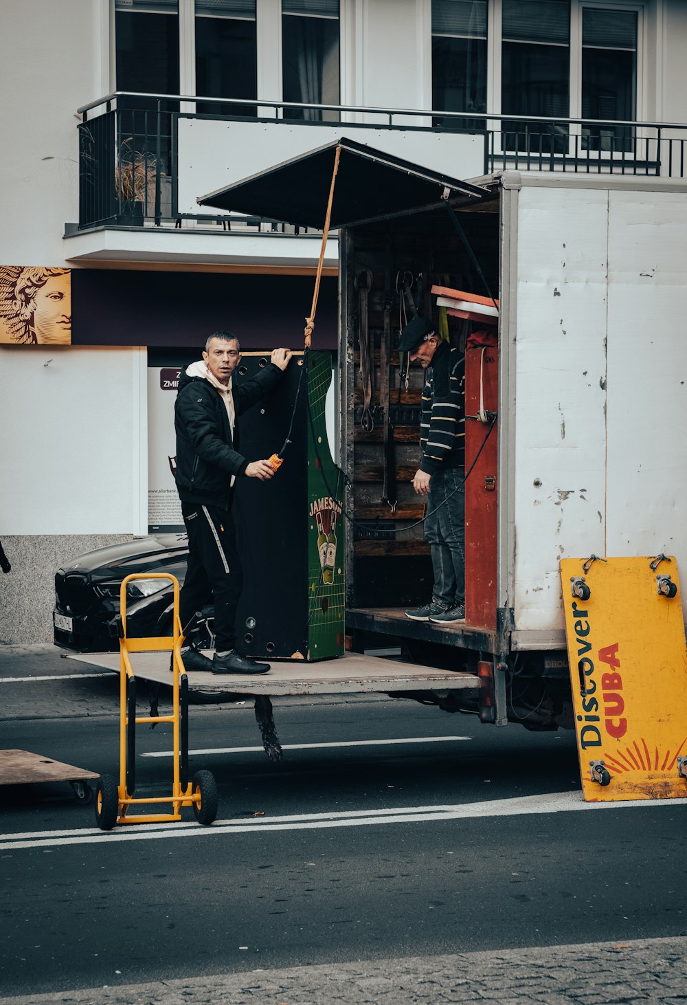 a person standing in a doorway of a building