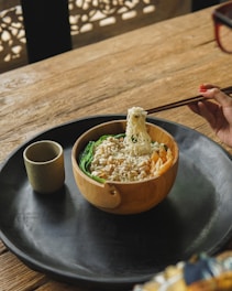 a bowl of food