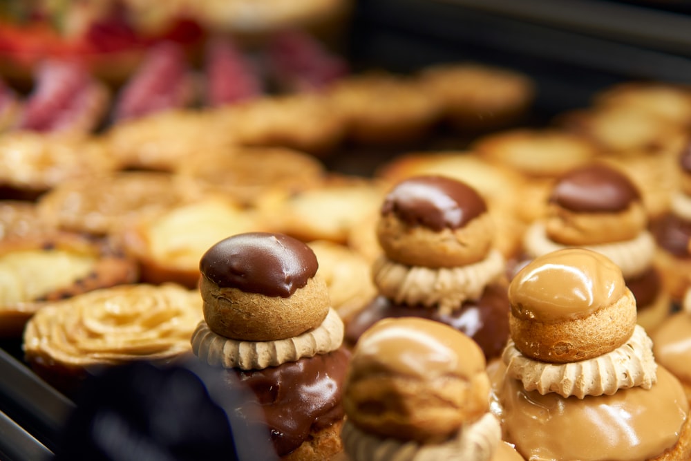 a group of cupcakes with frosting