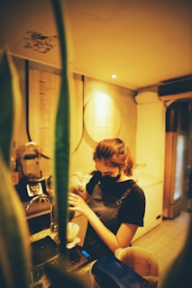 a person working in a room