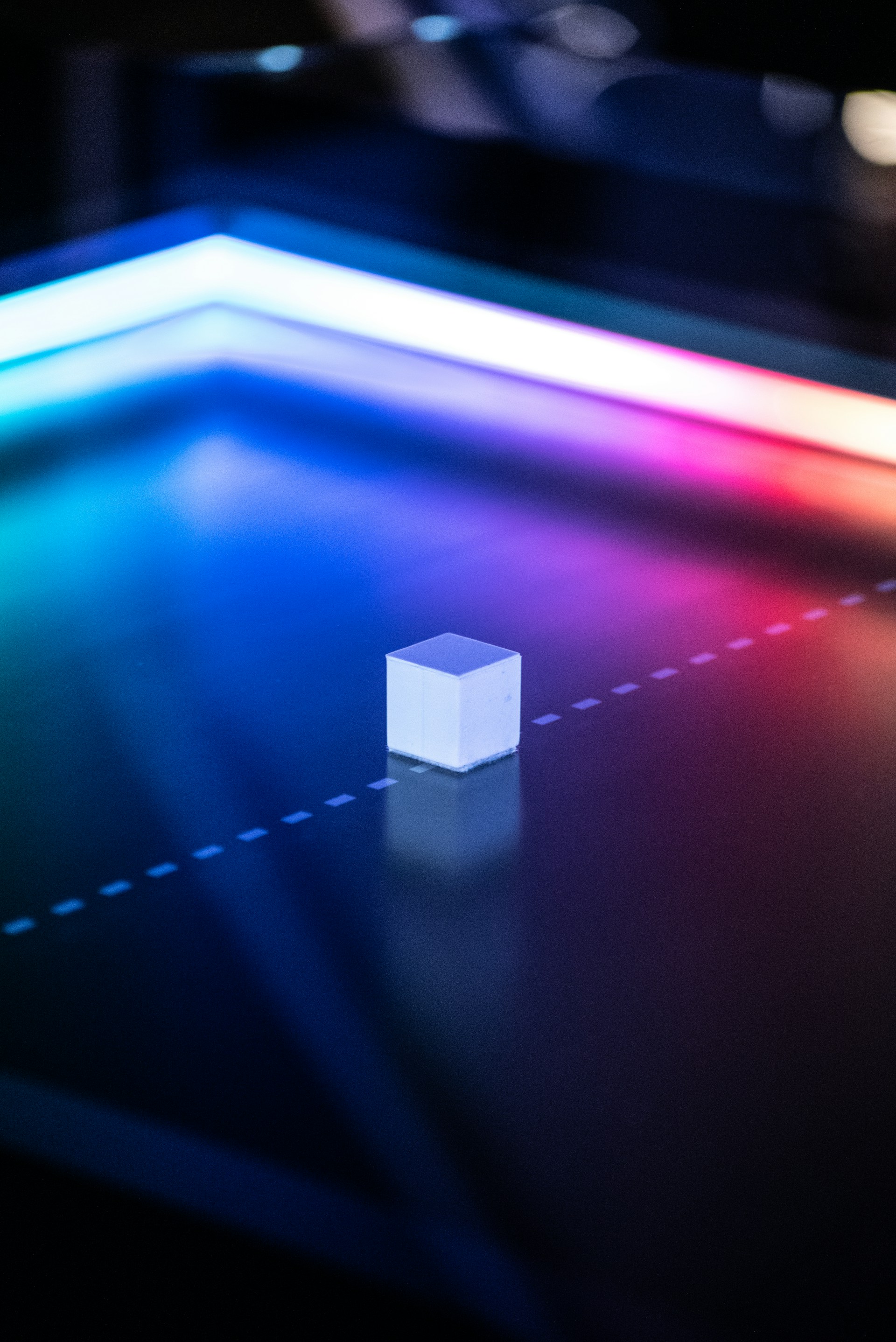 a small cube on a table